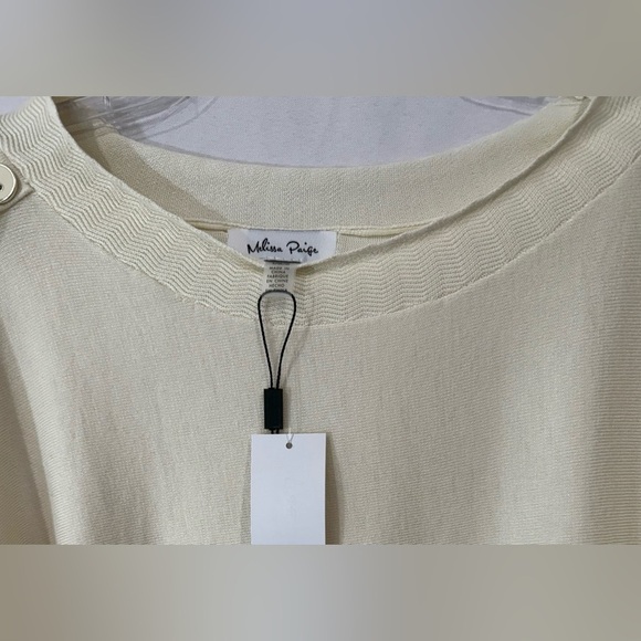 Melissa‎ Paige Knit Sweater Button Detail Dolman Sleeve Papyrus NWT Size Large - Picture 7 of 11